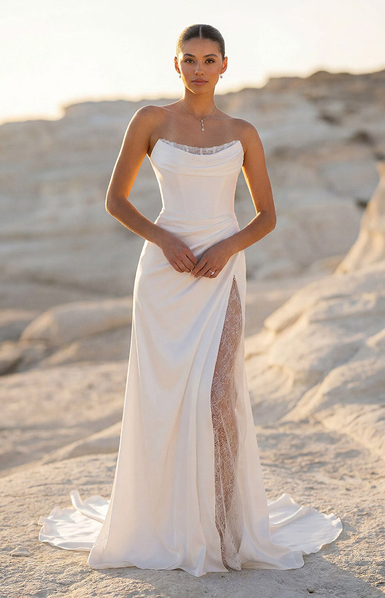 Model wearing a Fit & Flare gown